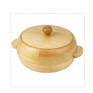 Boîte à roti en bois artisanale avec couvercle sculpté, idéale pour offrir et pour la cuisine, couleur bois naturel. - Product Image 1