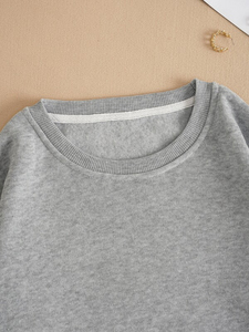 Sudadera de Forro Polar con Textura Tejida para Hombre, Ligera, Transpirable, de Secado Rápido, Cuello Redondo, Color Sólido, Moda de Invierno - Product Image 2