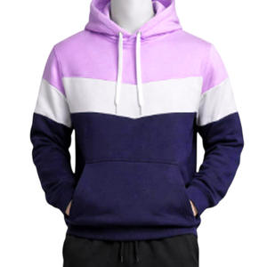 Sweat-shirt à capuche pour homme, pull en polaire color block à manches longues, avec poches latérales, survêtement décontracté respirant à taille élastique - Product Image 2