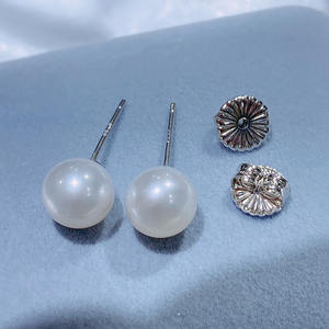 Aretes Básicos 2025 con Adorno Femenino, Perlas Redondas de Agua Dulce de 7-7.5mm, Aguja de Plata S925, Sin Núcleo, Regalo para Aretes - Product Image 3