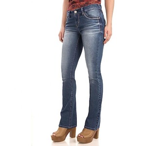 High Waist Cut Denim Jeans Women Slim Fit Stonewashed Blue Casual Style Spring Cotton Fabric Midweight Woven - Product Image 3