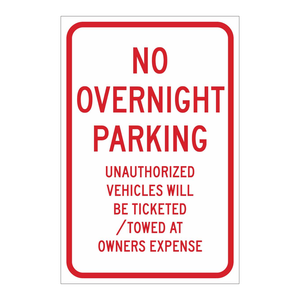 Panneau d'avertissement « Interdiction de stationnement de nuit » Brady - Panneau de sol pliable en PVC/PC durable pour les zones de stationnement extérieures - Product Image 1