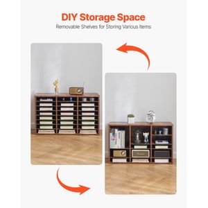Organizzatore per Ufficio e Casa a 24 Scomparti in Legno con Ripiani Rimovibili e Vassoi Portadocumenti in Truciolato - Product Image 5