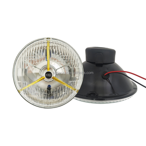 Faros Delanteros de 7 Pulgadas con Trípode, Tipo <span class=keywords><strong>Lucas</strong></span> P700, Marco Dorado con Conversión Halógena H4 (Sin Bombilla) - Product Image 1