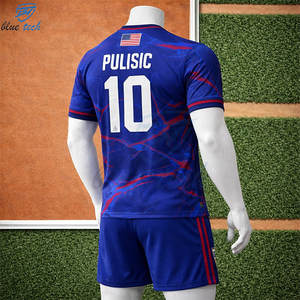 Conjunto de Uniforme de Fútbol Personalizado para Hombre, Poliéster/Algodón, Transpirable, de Secado Rápido, Manga Corta, Tallas Grandes, Logotipo OEM, Impresión por Sublimación - Product Image 4