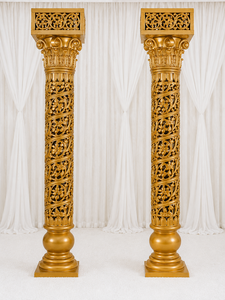 Ensemble de chaises dorées pour la cérémonie de mariage indienne Vivah, Mandap moderne de luxe en fibre de verre, taille personnalisable pour les mariages hindous - Product Image 3