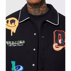 Customized Baseball <b>Jacket</b> For Men Men's Varsity <b>Jackets</b> Heavyweight Wool Body Chenille Embroidery Patches <b>Patchwork</b> <b>Jacket</b> - Product Image 4