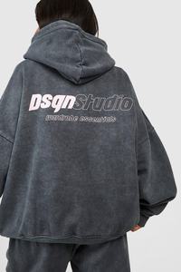 Nouveau design de pulls pour la rue, vente en gros de survêtements délavés à l'acide, survêtements pour femmes, survêtements courts pour femmes de taille personnalisée - Product Image 4