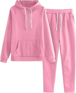 <b>Light</b> Blue Pullover Hoodie and Joggers Sweatsuit for Women Two Piece Fleece <b>Lounge</b> Set Casual Solid Color Winter Sport Outfit - Product Image 5