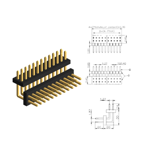 Conector de Latón Chapado en Oro con Paso de 1.27 mm, Carcasa de Nailon Negra para Aplicaciones de Telecomunicaciones - Product Image 4