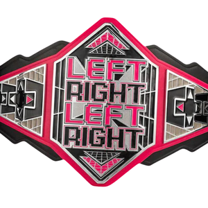Left Right Championship Belt Customizable High Quality Pink & <b>Black</b> Sports Belt Personalized Title Belt Collector's Edition - Product Image 5