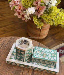 Noor Al Oud ชุดเตาแม่มุกฝัง bakhoor ชุดของขวัญไม้ศิลปะ mabkhara สำหรับใช้ในบ้านจิตวิญญาณและศาสนา - Product Image 1