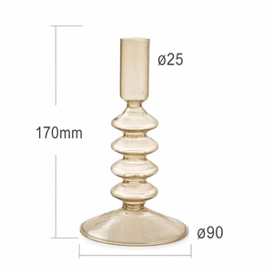 Juego de Portavelas Cónicos de Vidrio de Borosilicato Acanalado Estilo Nórdico, Vidrio Resistente al Calor de Alta Calidad, Hecho a Mano, Decoración Navideña para el Hogar - Product Image 1