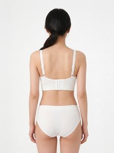 Sujetador de lactancia manos libres Bmama blanco, inalámbrico, de algodón, para maternidad, compatible con extractores portátiles, copas A-B OE - Product Image 3
