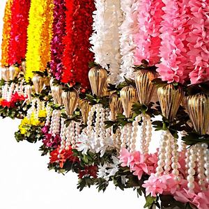 Guirnalda de Flores Artificiales de Jazmín y Loto, Hecha a Mano con Plástico, para Colgar en la Puerta Principal del Hogar, Decoración para Oficina, Bodas, Inauguraciones - Product Image 3