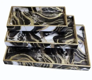 Plateau de service en bois personnalisé en provenance d'Inde avec impression émaillée pour la cuisine à domicile - Product Image 4