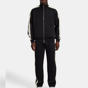 High Quality Custom Men Tracksuit Heavy <b>Weight</b> Zipper Up Customized Logo Causal Solid Plain Tracksuits Two Piece Sportwear Sets - Product Image 2