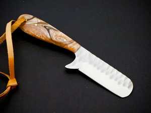 Custom Handmade Sheepsfoot Knife Stainless Steel Blade Resin Handle <b>Crafting</b> <b>Tool</b> 0.6mm Thickness Non-Adjustable Single Blade - Product Image 2