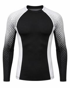 Wholesale Top Sell MMA BJJ Rash Guard Custom Design Stylish <b>Men's</b> <b>Compression</b> Long Sleeve Spandex/Polyester UPF50 Front - Product Image 1