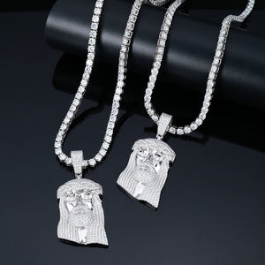 Pendentif Tête de Jésus en Argent Sterling 925 Plaqué Or Rose, Sertie de Moissanite VVS, Certifié, Collier Hip Hop pour Hommes et Femmes - Product Image 3
