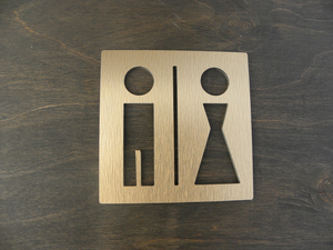 Plaques de signalisation modernes en laiton pour portes de salle de bain, toilettes, WC, bureau, hôtel, adhésives - Product Image 3