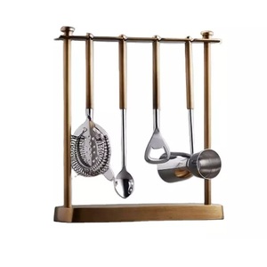 Latest Design Stainless Steel <b>Bar</b> <b>Tools</b> Set With Aluminum Handle Strainer Jigger Opener <b>Bar</b> Kit Cocktail Making <b>Tools</b> <b>Bar</b> Set - Product Image 2