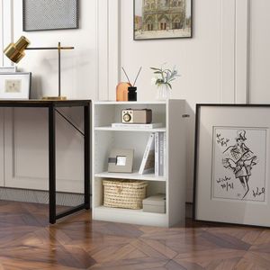 Libreria a 3 Ripiani Regolabili con Espositori Aperti, Scaffale Contemporaneo con Mensole Eleganti - Product Image 3