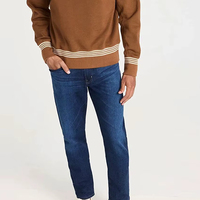 Vaqueros de Algodón para Hombre, Estilo Urbano Recto |   Patrón Sólido Ligero para Invierno/Otoño |   Alta Calidad, Transpirable y Duradero |   Personalizable