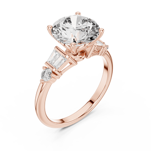 Fabricant de bijoux sur mesure, bague solitaire en diamant rond de 1,50 carat, or rose 18 carats, fournisseur professionnel de bijoux - Product Image 2