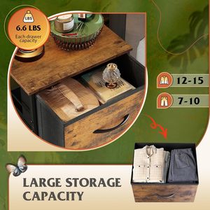 Commode à 4 tiroirs avec structure en acier robuste, tour de rangement en bois et tissu pour chambre, couloir, entrée, placards et systèmes de rangement - Product Image 5