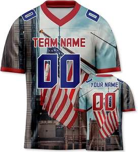 Maillot de football américain personnalisable à manches courtes pour homme 2026 – Sublimé, UPF 50, séchage rapide, respirant – Kit sport d'été - Product Image 1