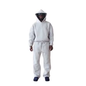 Pantalones de chándal con capucha de lana gruesa OEM, conjunto de Jogger de 2 piezas, pantalones Cargo de entrenamiento, chándales holgados con estampado personalizado - Product Image 2