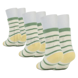 Men's Crew <b>Socks</b> Striped Green White Cotton Knitted Breathable Spring Daily Wear - Product Image 2