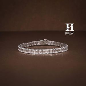 Heerak Diamonds Luxury Emerald Cut Diamond Tennis <b>Bracelet</b> 18K <b>White</b> Gold Rhodium Plated IGI Certified Classic Bridal Jewelry - Product Image 1