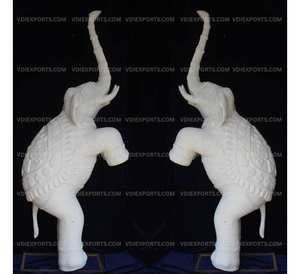 Estatua de Elefante de Fibra de Vidrio de Lujo, Decoración para Entrada y Pasillo de Bodas Reales, Escultura Decorativa de FRP Premium para Exportación - Product Image 1