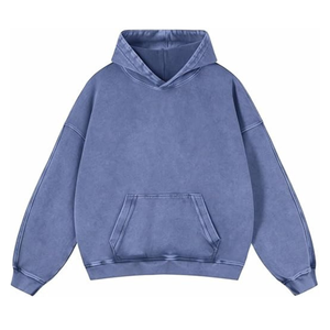 Nouvelle Arrivée Automne Hiver Sweat à Capuche Unisexe Brodé à Col Zippé Uni Streetwear 300gsm 100% Coton Coupe Classique - Product Image 4