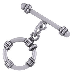925 Sterling <b>Solid</b> <b>Silver</b> Handcrafted Pattern Toggle Clasp for <b>Necklace</b> Bracelet Jewelry Making Findings - Product Image 3