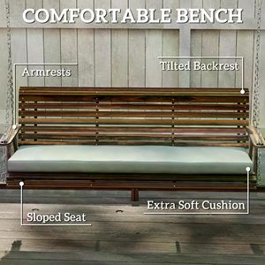 Sedia a dondolo singola contemporanea da esterno per patio, sedia a uovo sospesa di design per uso interno, per soggiorno e camera da letto, in metallo e poliestere - Product Image 3
