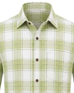 Camisa a Cuadros Verde Lima y Blanca Personalizada para Hombre, Camisa Casual Formal de Manga Larga con Botones, Franela de Algodón, Ropa de Oficina, Camisa Personalizada - Product Image 3