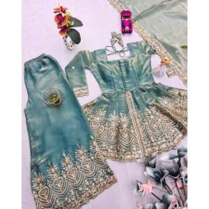 Women's Party Wear Embroidery Sequin Suit <b>Set</b> with Real <b>Mirror</b> Work - Product Image 5