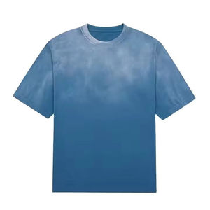 Camisetas de Algodón Grueso para Hombre, Lavado Ácido, Estilo Vintage, Oversize, con Logotipo Personalizado, Ropa Urbana Casual de Verano - Product Image 1