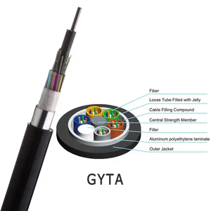 Cable de Fibra Óptica GYTA para Exteriores, Tubo Suelto, 24, 48, 96, 144 Núcleos, G652D, Monomodo, Blindado con Cinta de Aluminio - Product Image 3