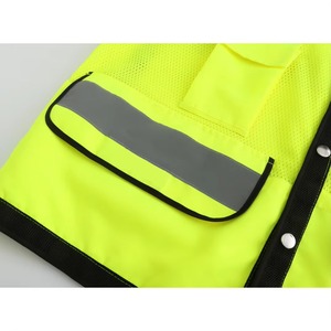Gilet de sécurité imperméable en polyester respirant, haute visibilité ANSI Classe 1, avec fermeture éclair, logo personnalisé, style mode, pour la vente en gros - Product Image 5