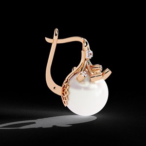 Handmade Octopus <b>Pearl</b> & Moissanite <b>Earrings</b>, Sea Life Statement Dangle Jewelry, Luxury White <b>Pearl</b> with Sparkling Accent - Product Image 3
