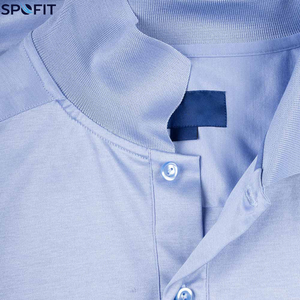 Polo à manches courtes bleu clair pour homme SPOFIT, tricoté, séchage rapide, couleur unie, coupe classique - Product Image 6