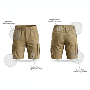 Shorts de sport personnalisés toutes saisons, élégants et tendance, à taille élastique, décontractés, multi-poches, respirants, pour l'été et les activités de plein air - Product Image 2