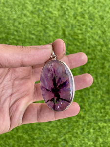 925 Sterling Silver <b>Star</b> Amethyst Pendant: Natural Healing Stone - Product Image 1
