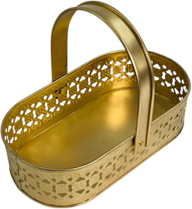Panier en métal décoratif, panier de rangement en fil métallique, organisateur pour comptoir de cuisine, salle de bain, salon, décoration de la maison - Product Image 1