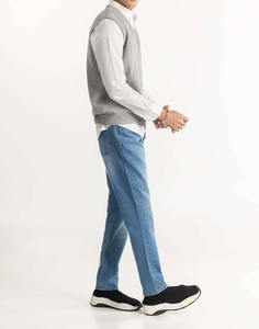 Pull sans manches col en V pour homme, motif jacquard, tricoté avec lettres, pull d'hiver à col rond, tricot personnalisé - Product Image 4