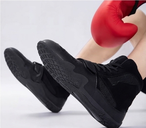 PROFIT SPORTS Chaussures de lutte athlétiques légères et flexibles à lacets, protection des pieds, en PU, pour l'entraînement, rouge et noir - Product Image 4
